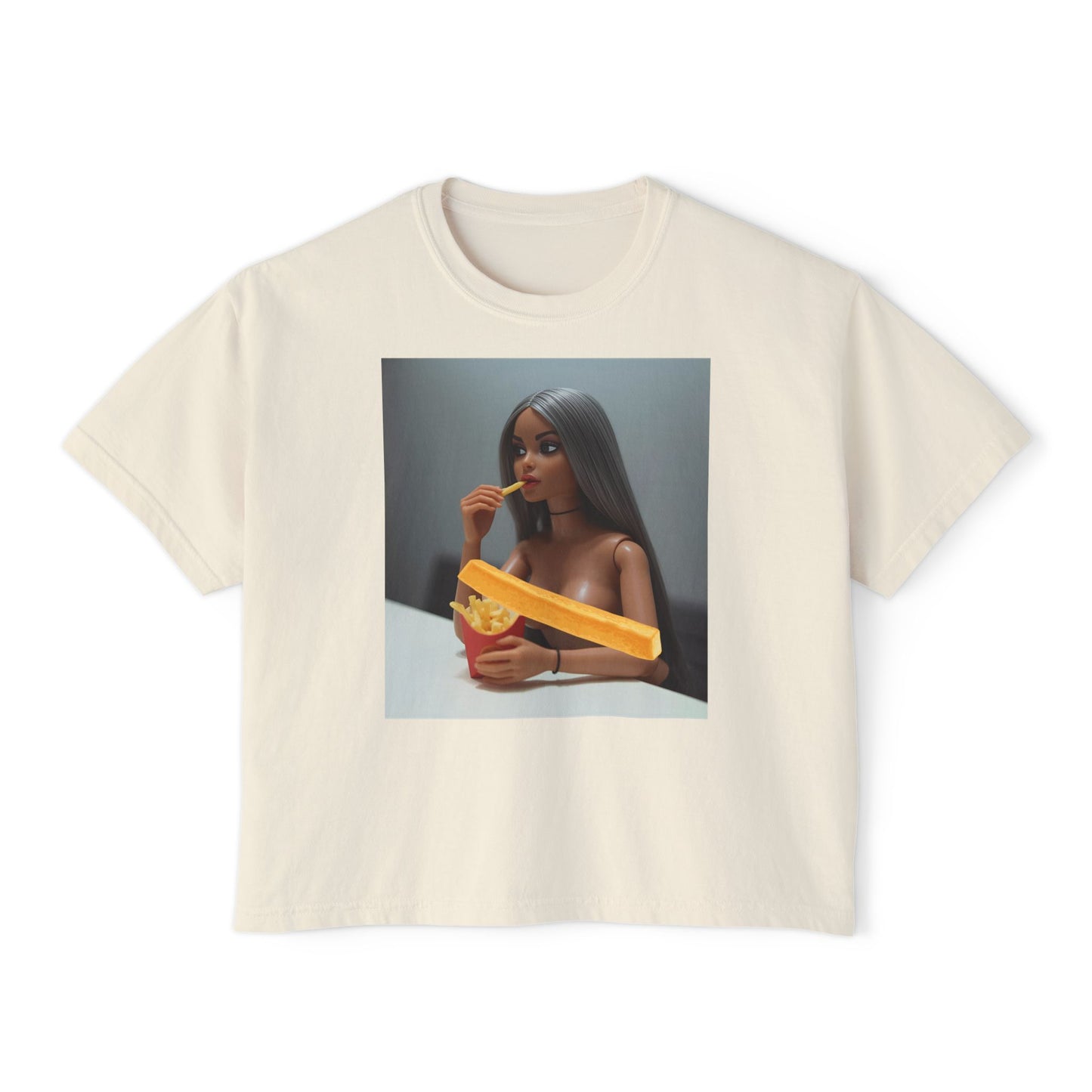 Eating Fries Boxy Tee | Photo Print