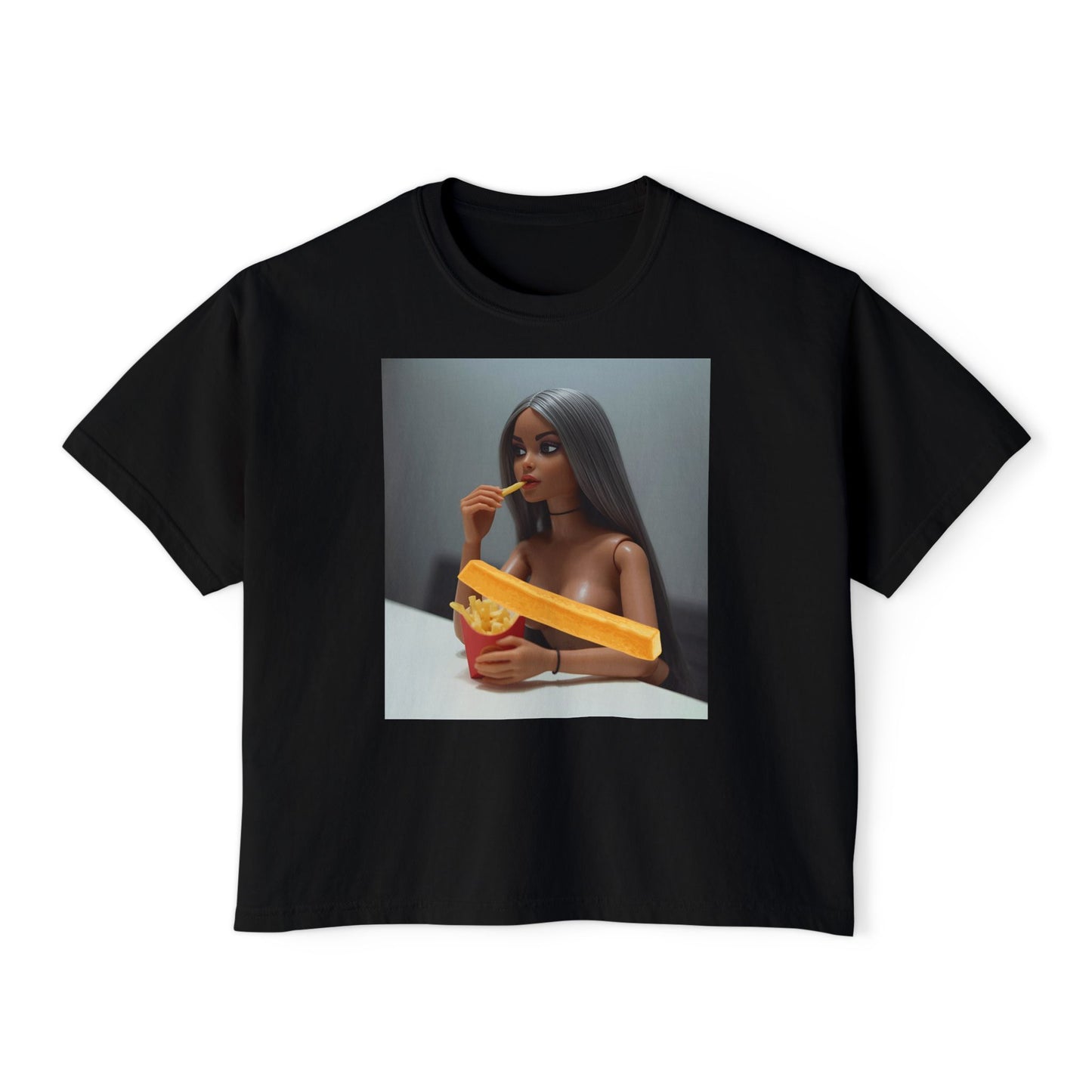 Eating Fries Boxy Tee | Photo Print