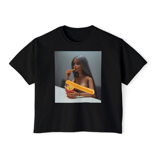 Eating Fries Boxy Tee | Photo Print
