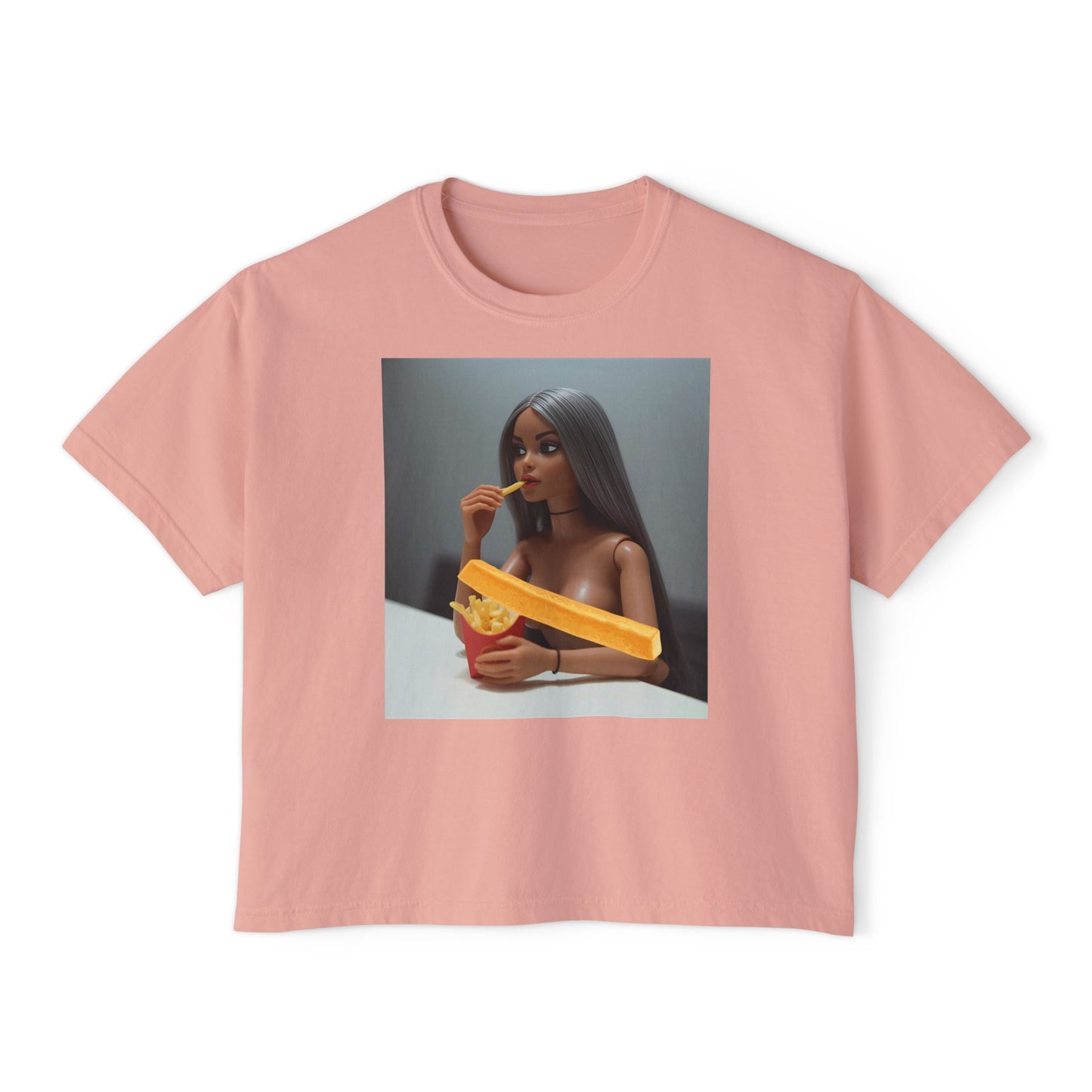 Eating Fries Boxy Tee | Photo Print